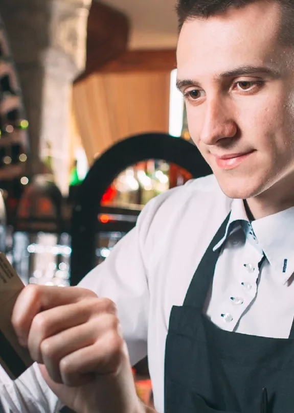 A man using an EPOS system 