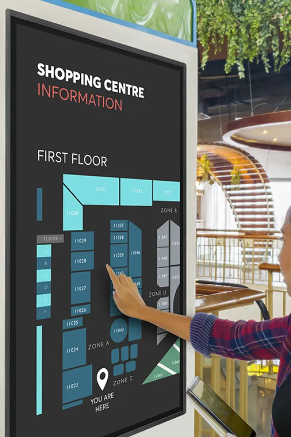 Interactive wayfinder in shopping centre